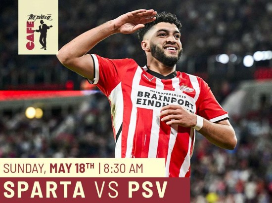 Join Us for Sparta vs PSV Live – Sunday Morning at Café the Plaza!