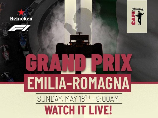 Catch the Formula 1 Emilia-Romagna Grand Prix Live at Café the Plaza