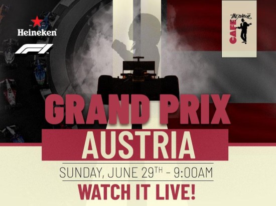 Catch the Formula 1 Austria Grand Prix Live at Café the Plaza