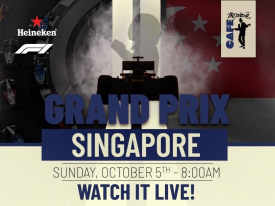 Catch the Formula 1 Singapore Grand Prix Live at Café the Plaza