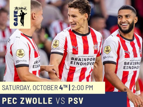 Catch Eredivisie Action: PEC Zwolle vs PSV Live at Café the Plaza