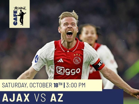 Watch Eredivisie Live: Ajax vs AZ at Café the Plaza