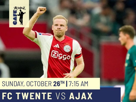 Catch FC Twente vs Ajax Live at Café the Plaza