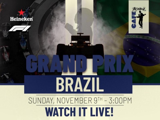 Watch the Formula 1 Brazil Grand Prix Live at Café the Plaza