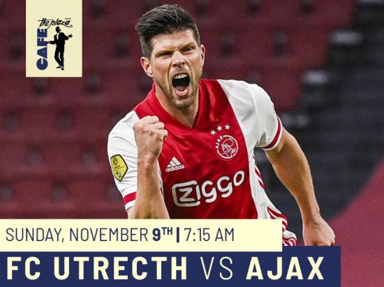 Catch FC Utrecht vs Ajax Live at Café the Plaza