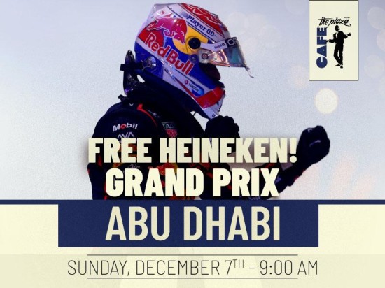 Watch the Abu Dhabi Grand Prix Live at Café the Plaza — With Special Heineken Rewards