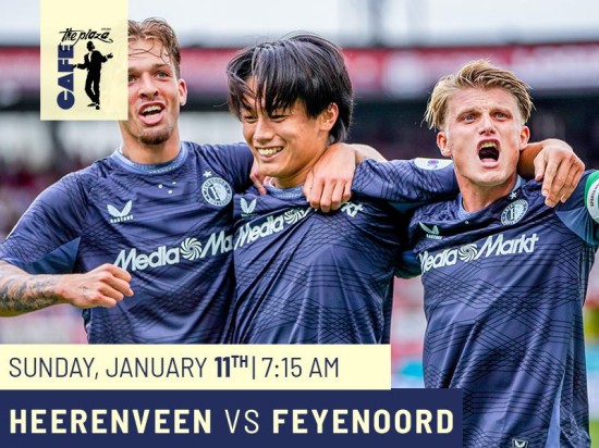 Café the Plaza Is the Place to Watch Heerenveen vs Feyenoord Live